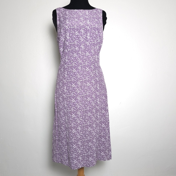 J. Crew Printed Rayon Purple Tie Back Dress Size 6 - Picture 1 of 12